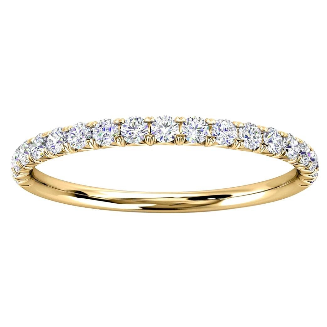 For Sale:  18k Yellow Gold Voyage French Pave Diamond Ring '1/4 Ct. tw'