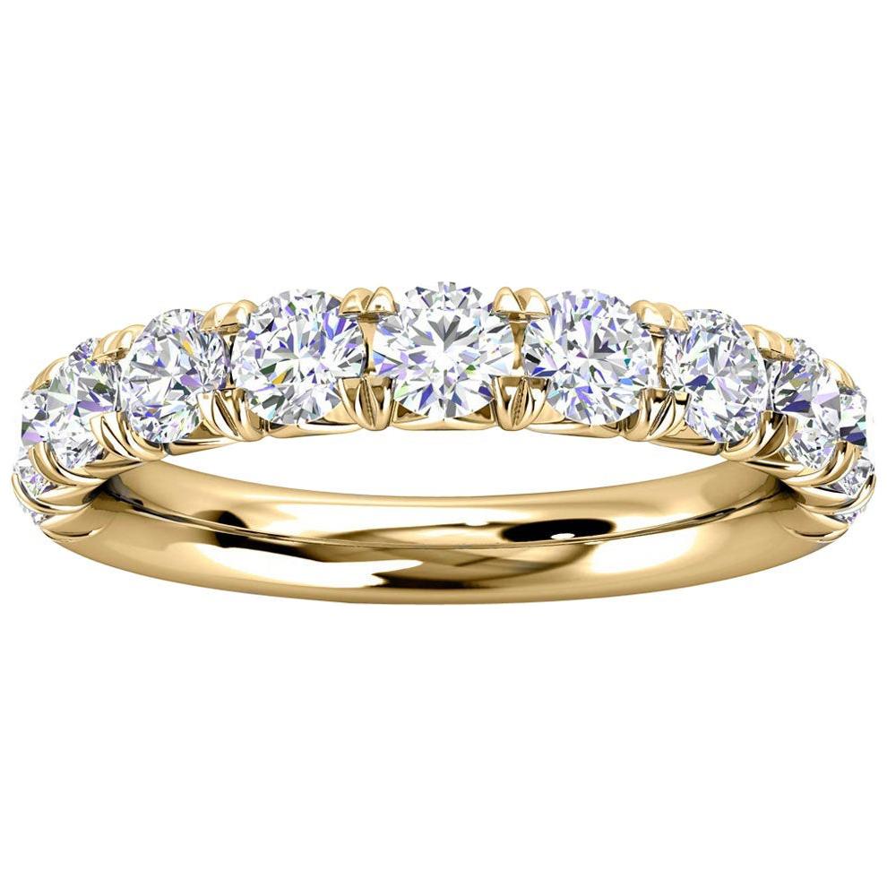 For Sale:  18k Yellow Gold Voyage French Pave Diamond Ring '1 Ct. Tw'