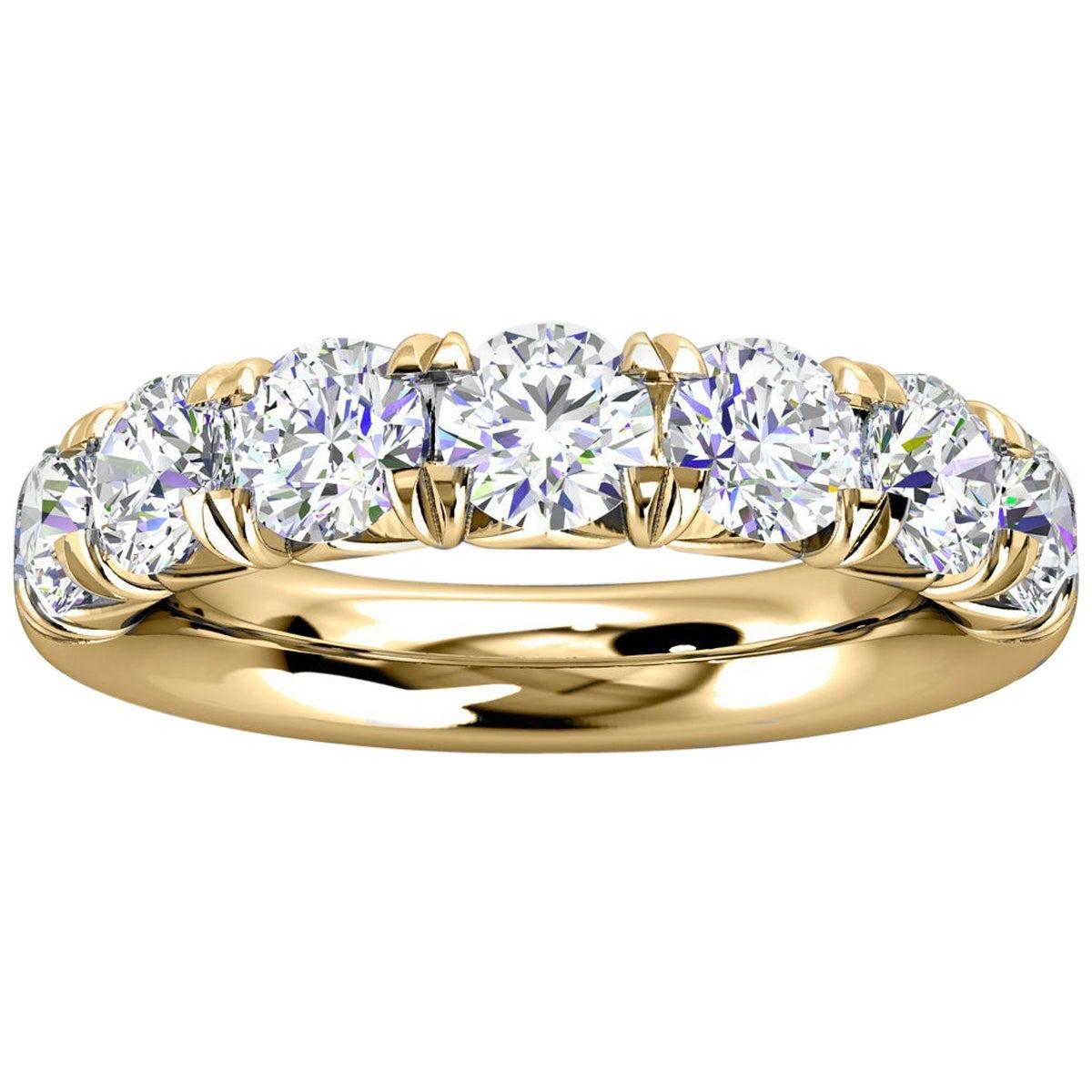 For Sale:  18k Yellow Gold Voyage French Pave Diamond Ring '2 Ct. Tw'