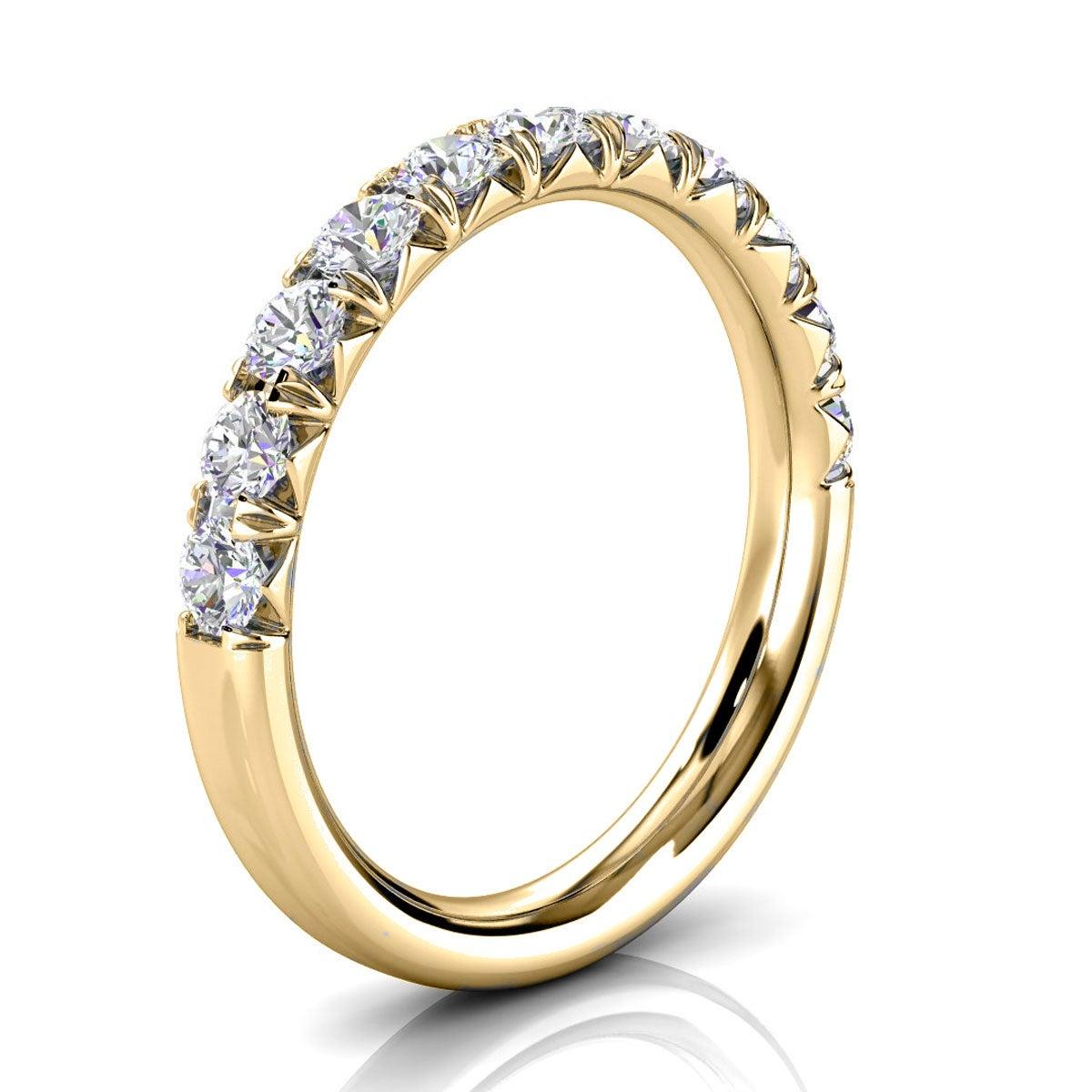 For Sale:  18k Yellow Gold Voyage French Pave Diamond Ring '3/4 Ct. tw' 2
