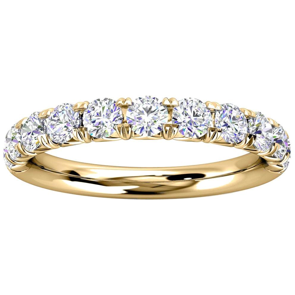 18k Yellow Gold Voyage French Pave Diamond Ring '3/4 Ct. tw'