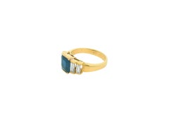 18k Yellow Gold W/Sapphire & Diamonds Ring