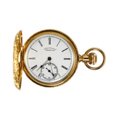 18K Yellow Gold Waltham Pocket Watch Size 6