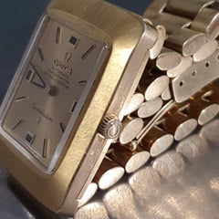 18K Yellow Gold Watch Omega Constellation Full Satinated Gold