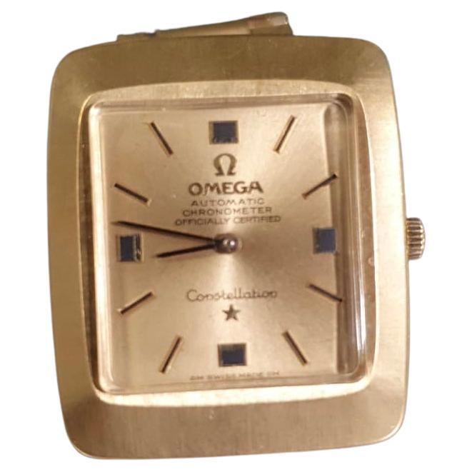18K Yellow Gold Watch Omega Constellation Full Satinated Gold