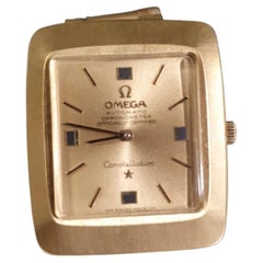 Vintage 18K Yellow Gold Watch Omega Constellation Full Satinated Gold