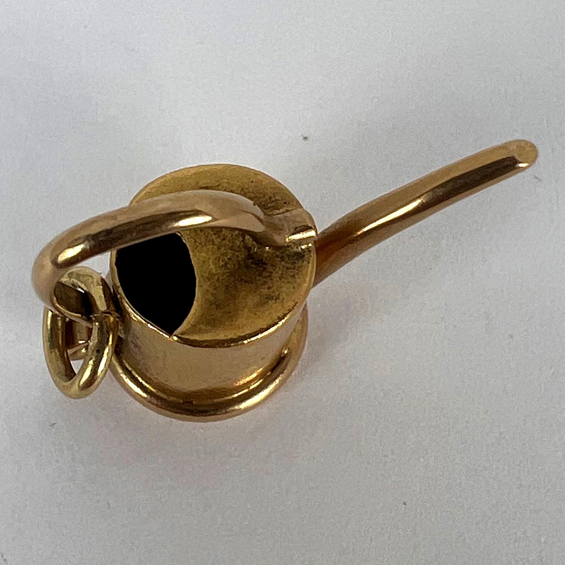 18K Yellow Gold Watering Can Charm Pendant For Sale 5