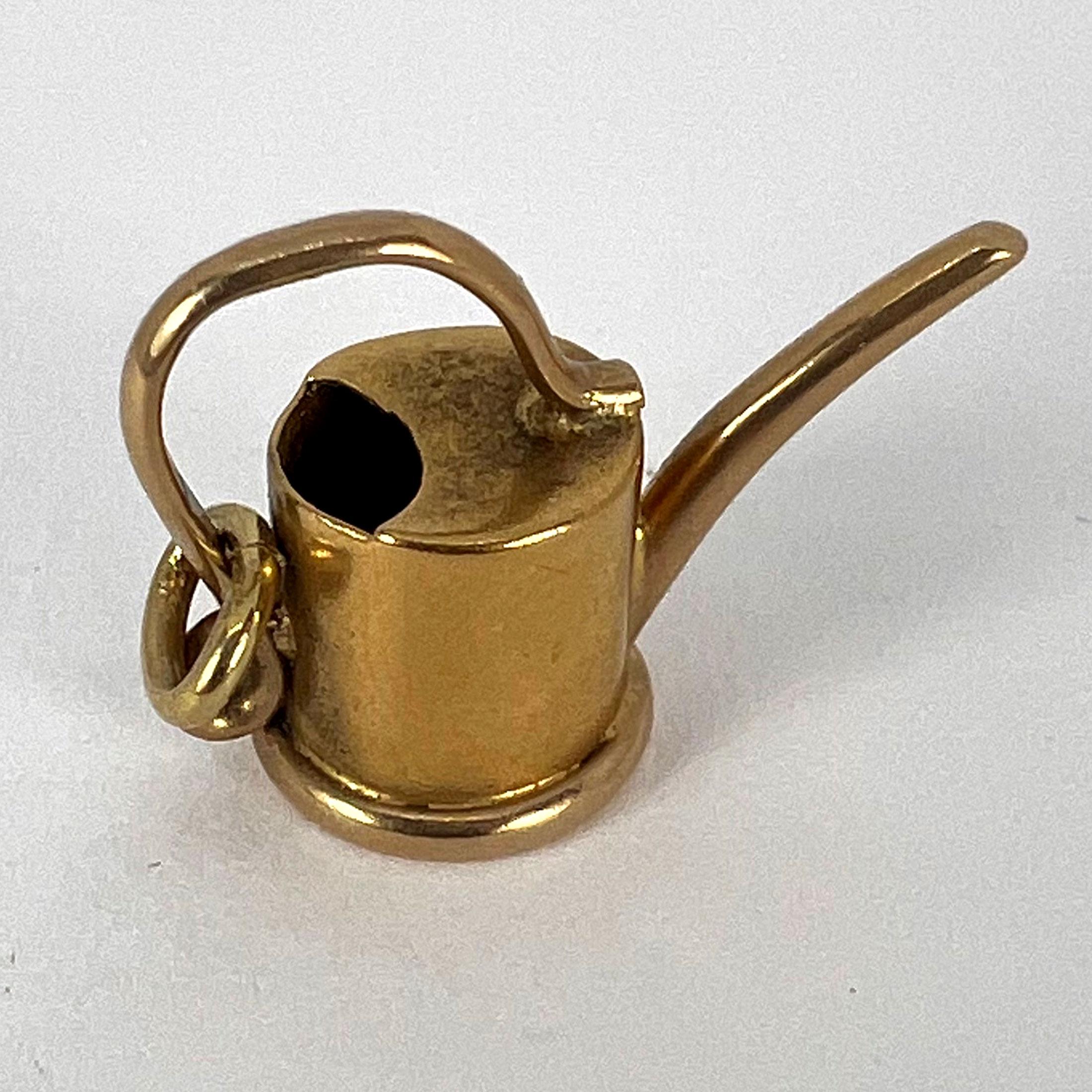 18K Yellow Gold Watering Can Charm Pendant For Sale 7