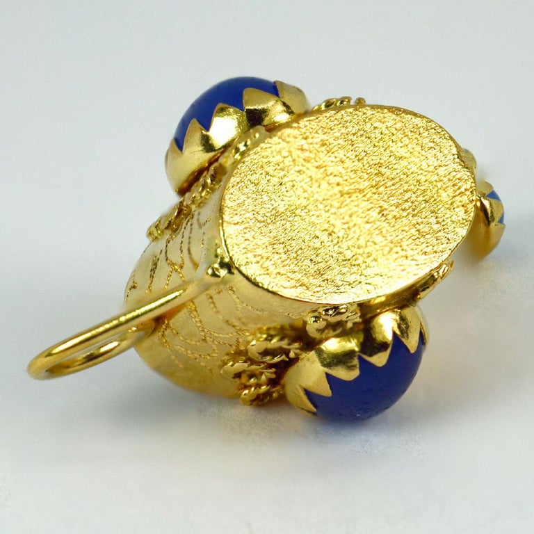 18K Yellow Gold Watering Can Charm Pendant For Sale at 1stDibs