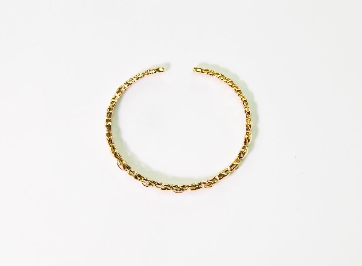 Moderne Bracelet jonc en or jaune 18 carats avec diamants naturels IdunnCollection en vente