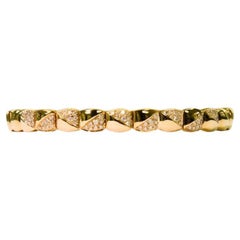 18K Yellow Gold Wavebound Bangle with Natural Diamonds IdunnCollection