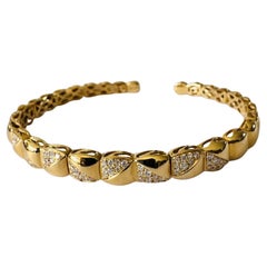 Bracciale Wavebound in oro giallo 18K con diamanti Nature IdunnCollection