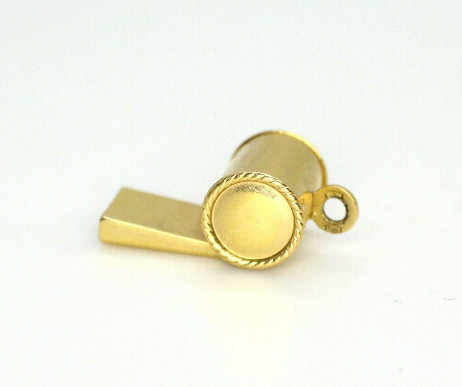 Contemporary 18 Karat Yellow Gold Whistle Pendant
