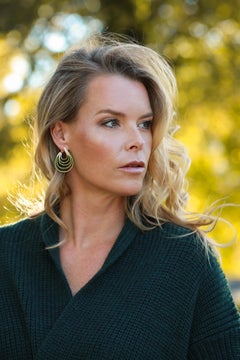 Pendientes Oro Amarillo 18 Kilates Diamantes Blancos Esmeraldas AENEA Jewellery