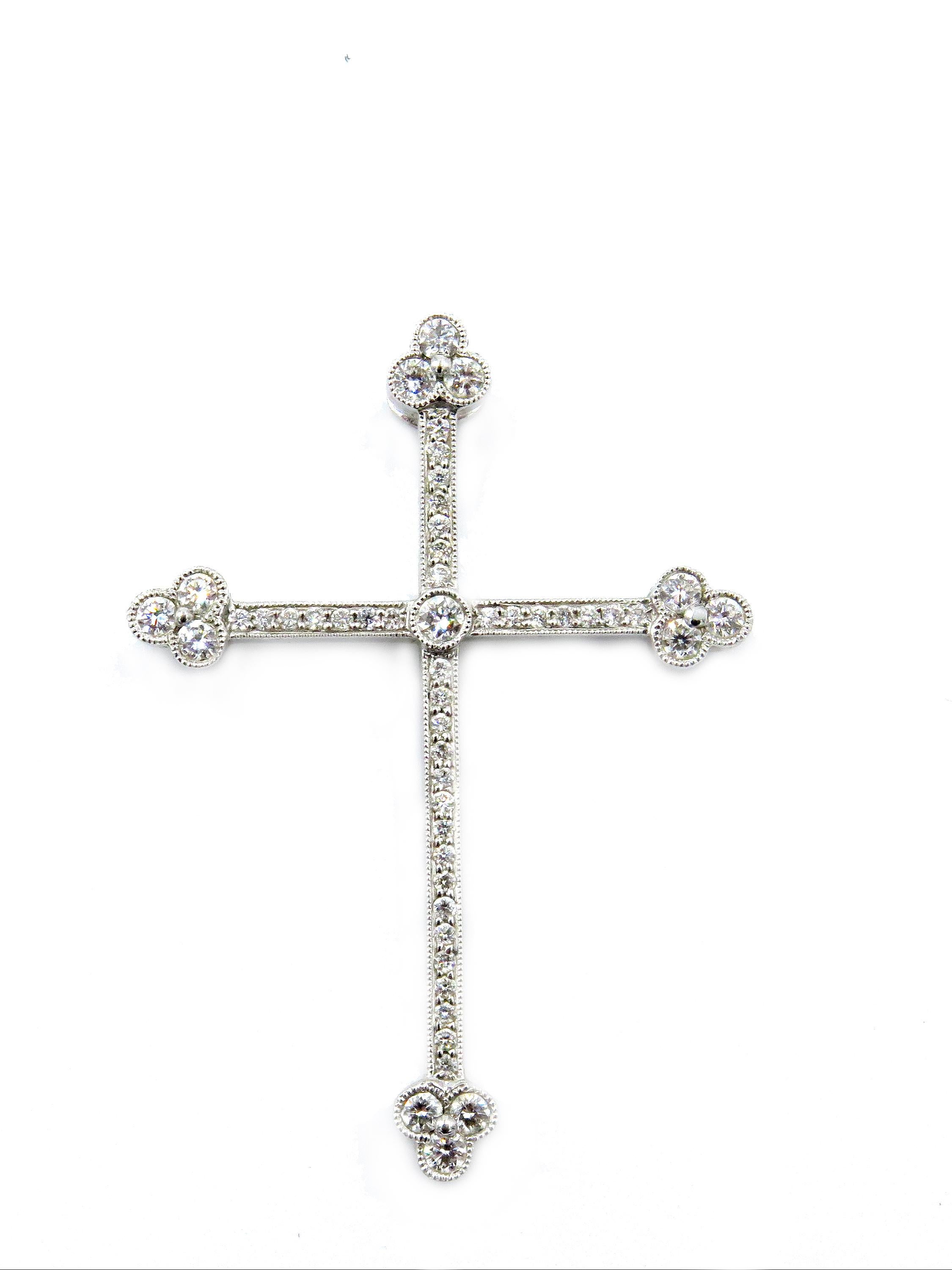 18 Karat Gelb- oder Weißgold Keltisches Diamantkreuz im Zustand „Hervorragend“ im Angebot in West Palm Beach, FL