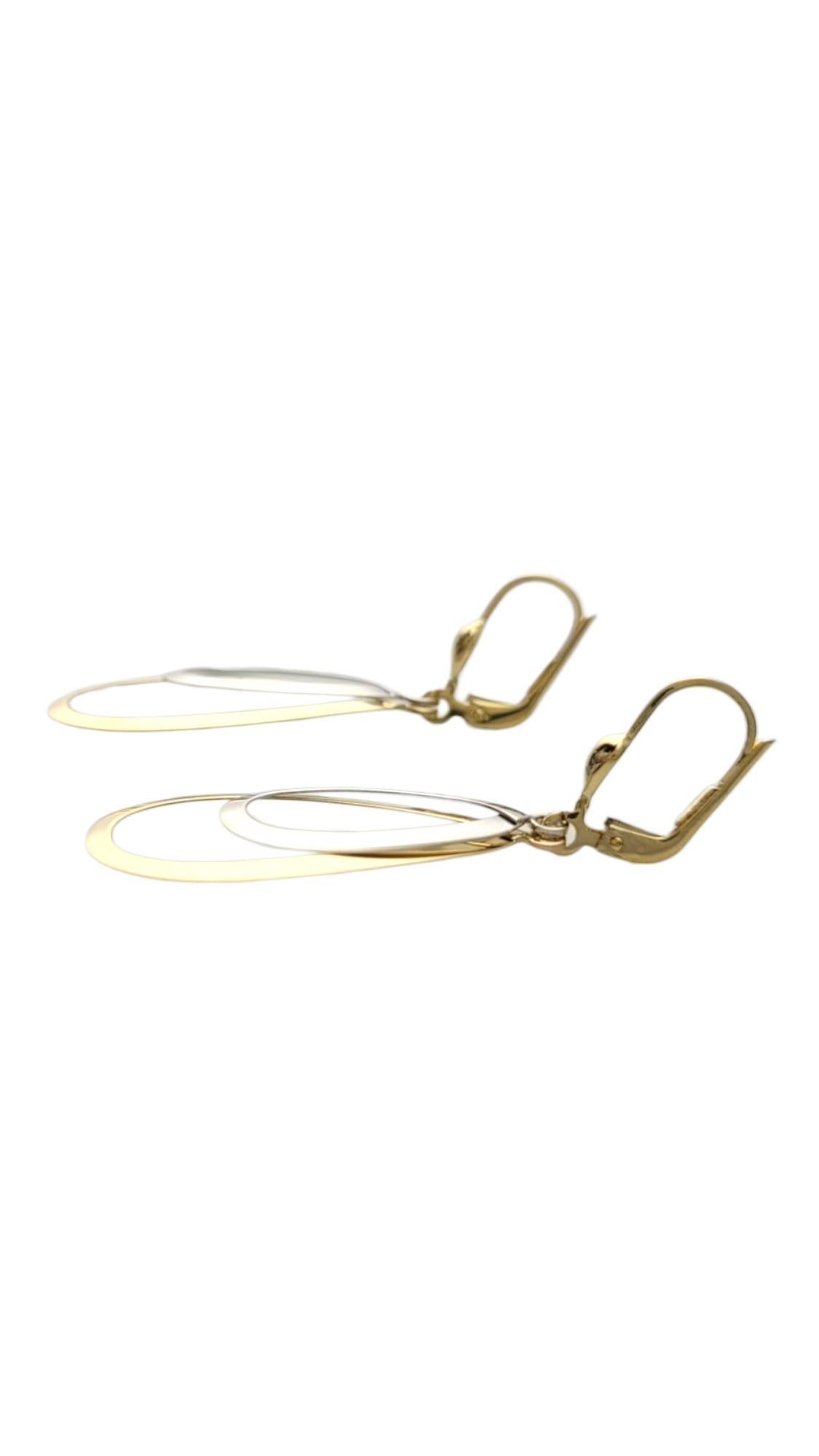 18K Yellow Gold & White Gold Dangle Earrings #21740 In condizioni buone in vendita a Washington Depot, CT