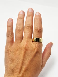 18K Yellow Gold Wide Band Ring Width 8mm Size 9.25 Polished
