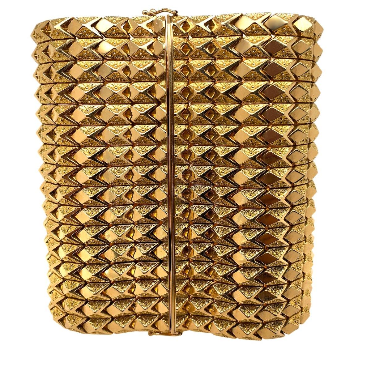 18 Karat Yellow Gold Wide Bracelet 3