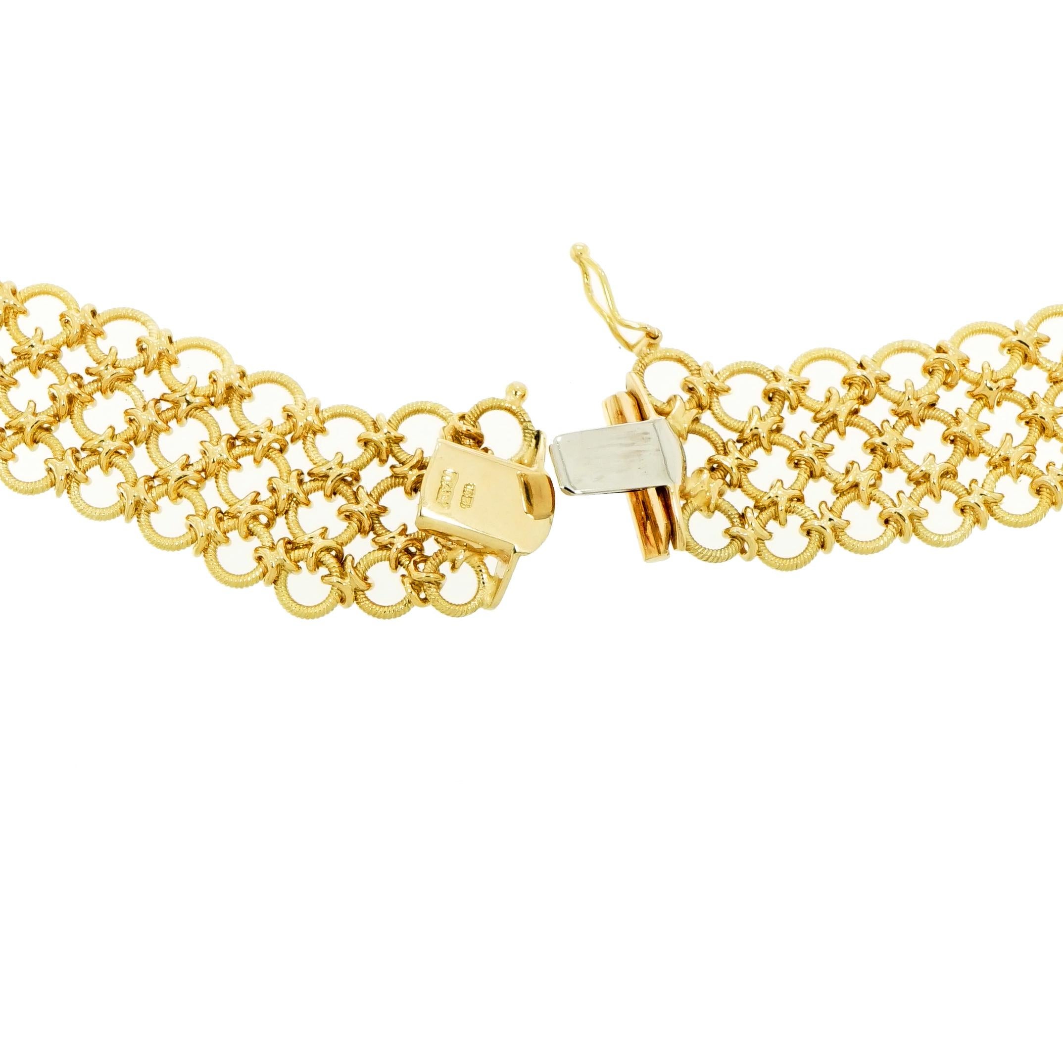 gold mesh choker necklace