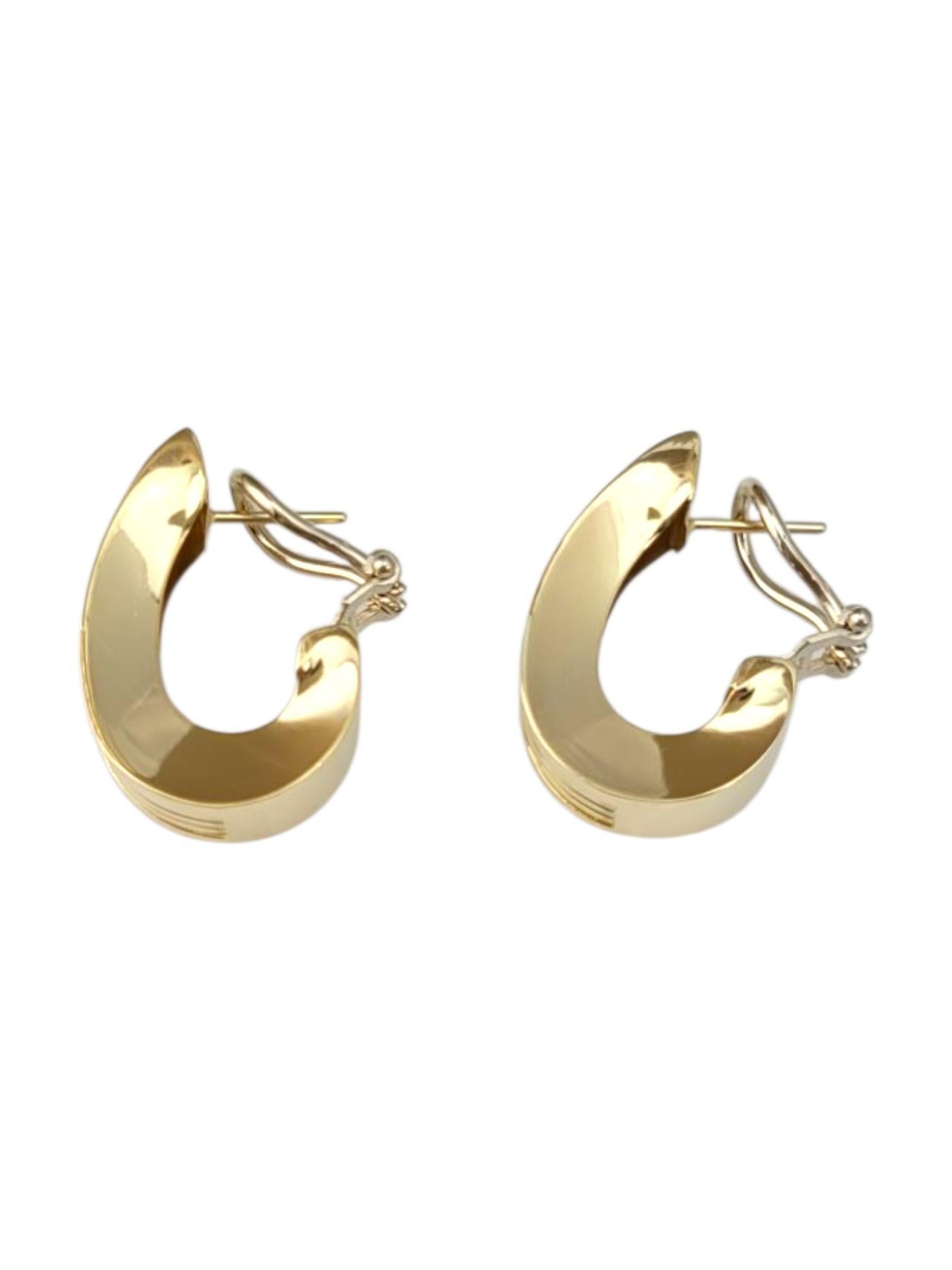 Orecchini a cerchio ovale largo in oro giallo 18K #21747 in vendita 1