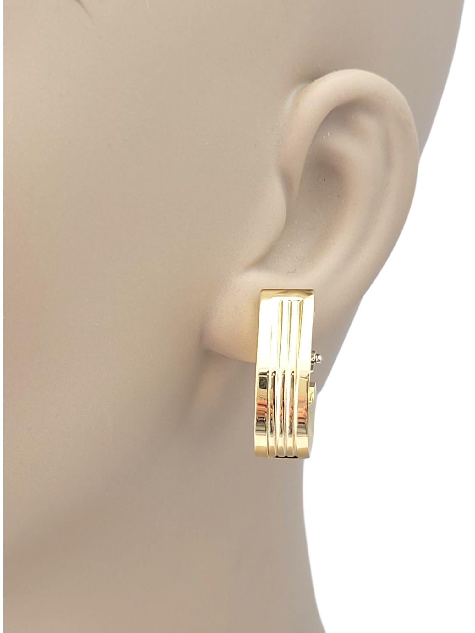 Orecchini a cerchio ovale largo in oro giallo 18K #21747 in vendita 4