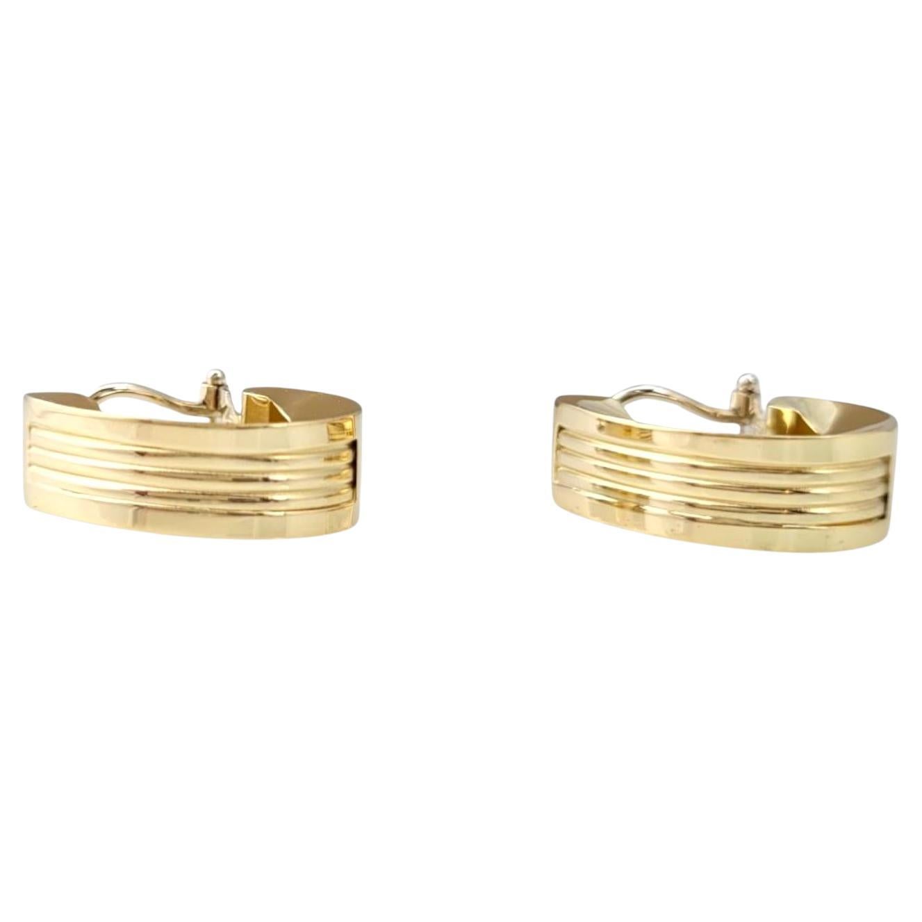 Orecchini a cerchio ovale largo in oro giallo 18K #21747 in vendita