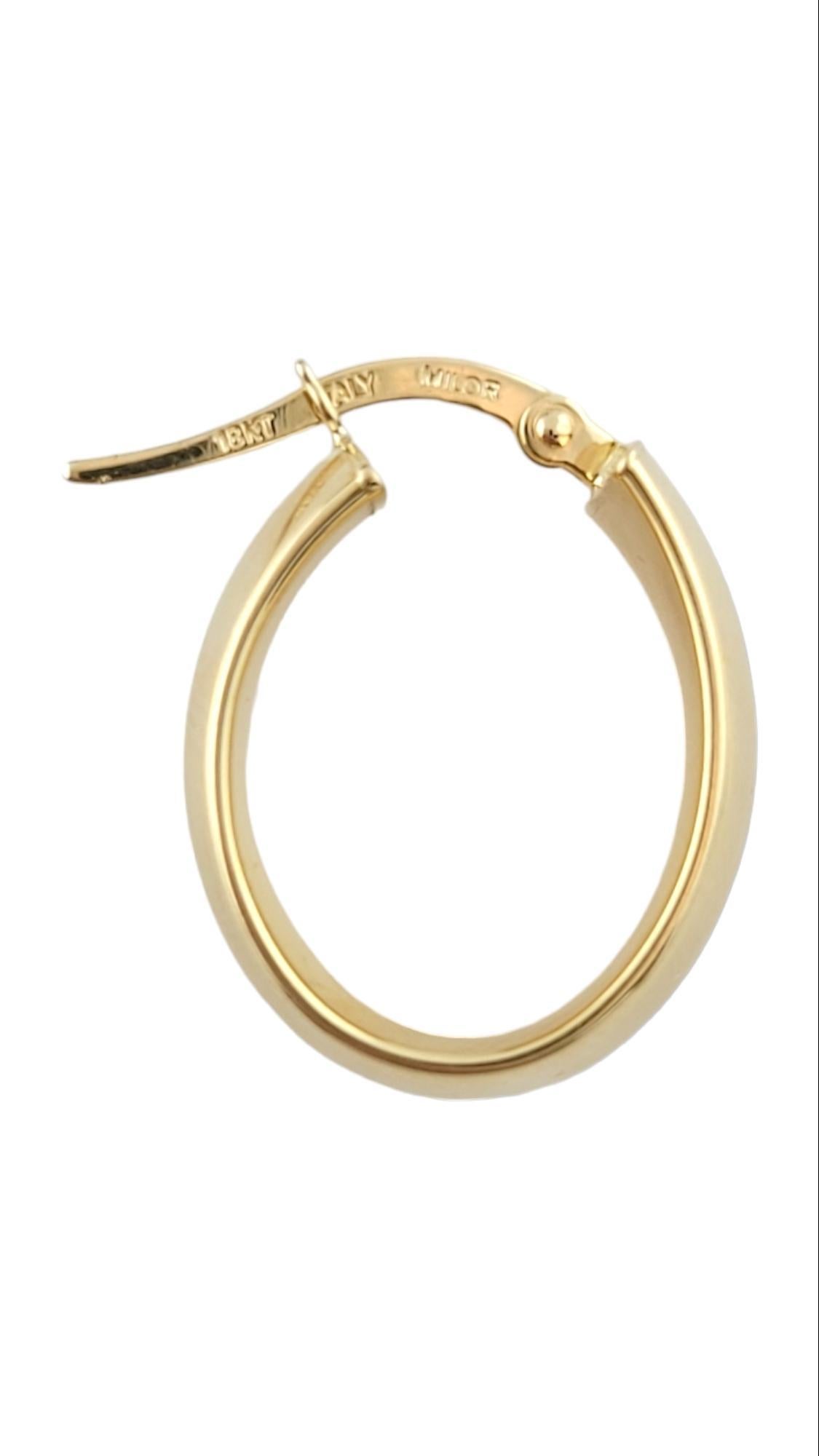 18K Yellow Gold Wide Oval Hoop Earrings #15918 In Good Condition In Washington Depot, CT