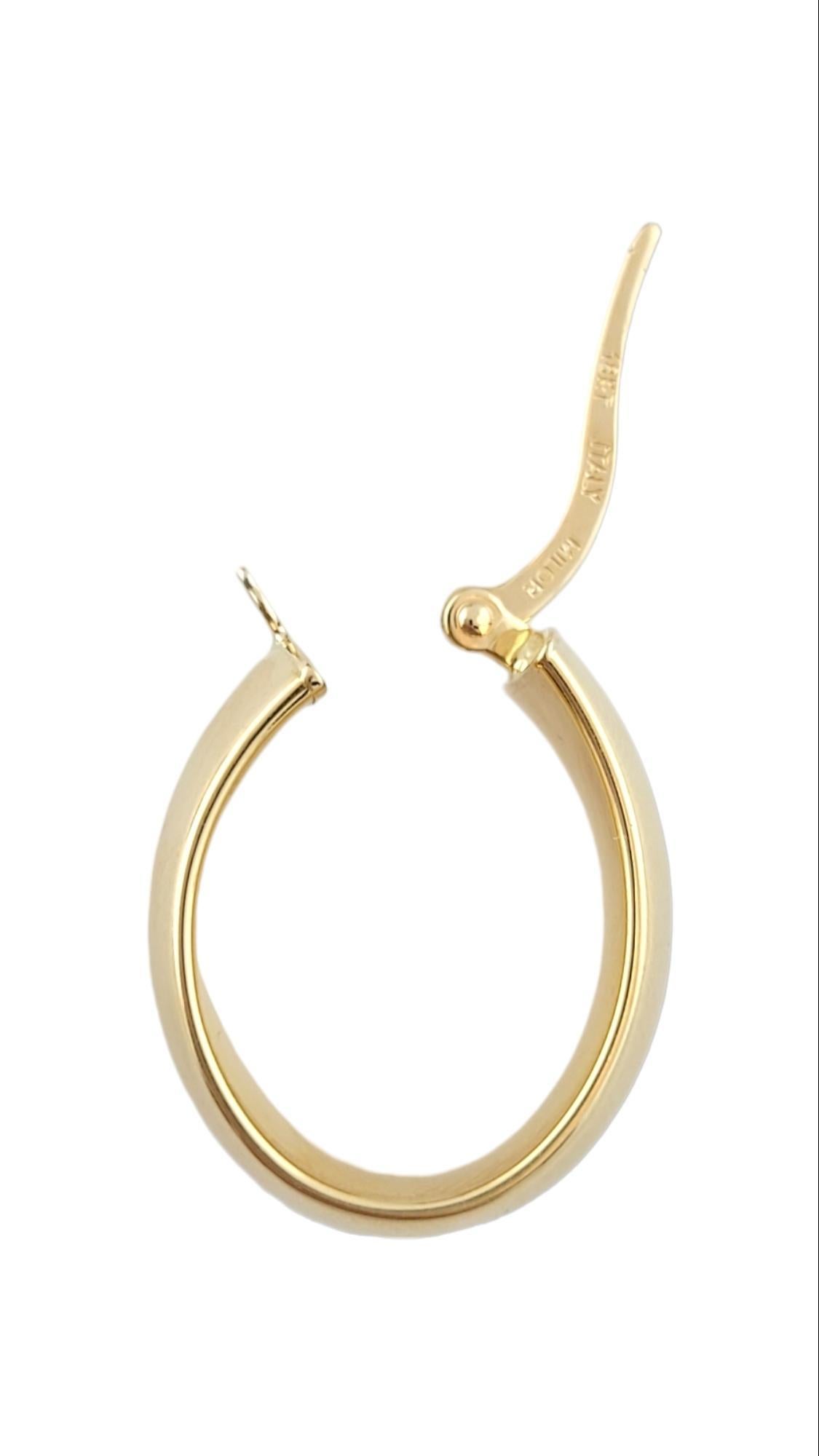 Women's 18K Yellow Gold Wide Oval Hoop Earrings #15918