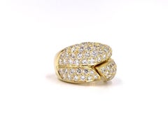 18 Karat Yellow Gold Wide Pavé Diamond Hinged Ring
