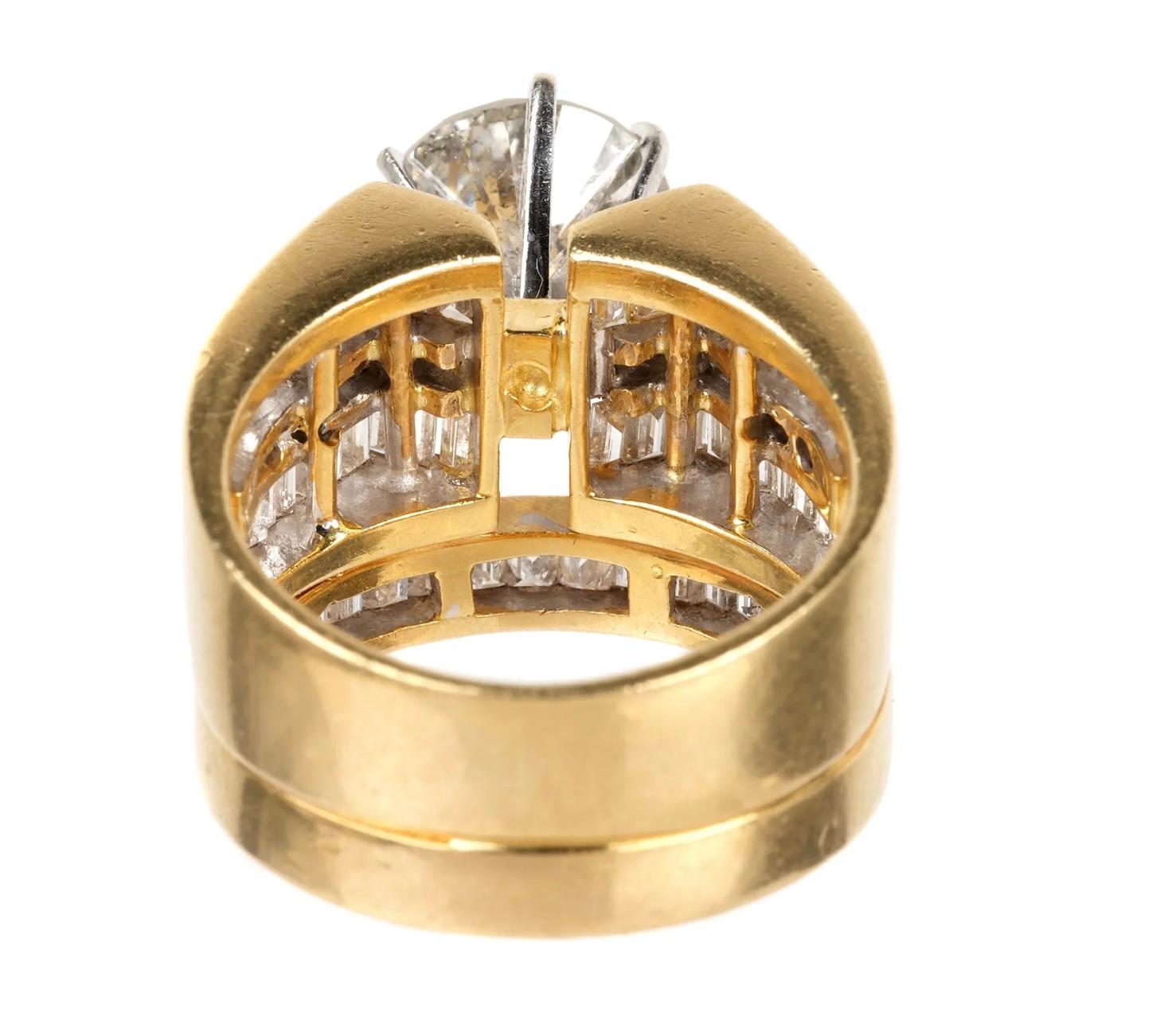 18 Karat Gelbgold mit 5,91 Karat Diamanten Brautring Set  im Angebot 2