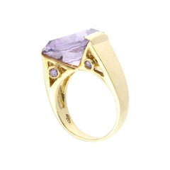 18k Yellow Gold With Amethyst Ring