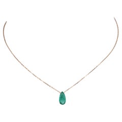 18K Yellow Gold Necklace With Emerald 3.11 ct.