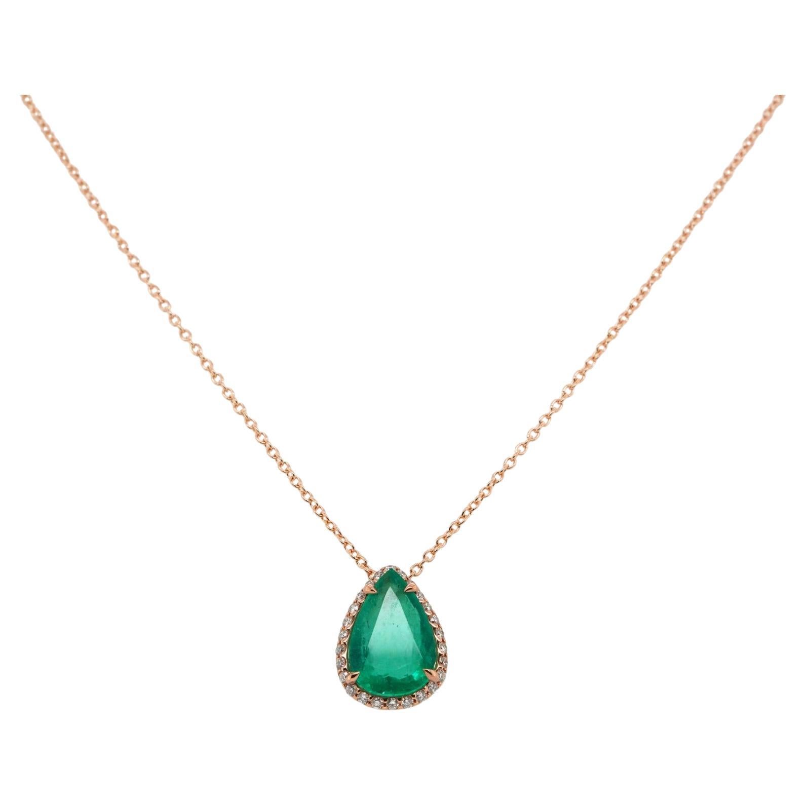 18K Yellow Gold Necklace With Emerald 3.83 ct. For Sale