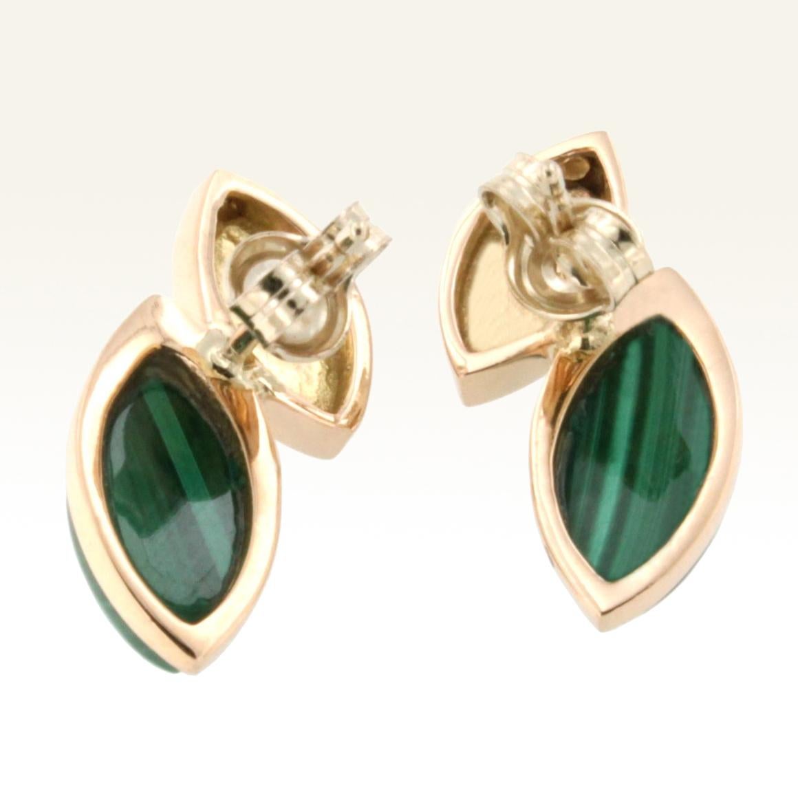 18 Karat Yellow Gold with Malachite Earrings In New Condition For Sale In GALLARATE, IT