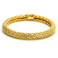18 Karat Yellow Gold Woven Chain Bracelet