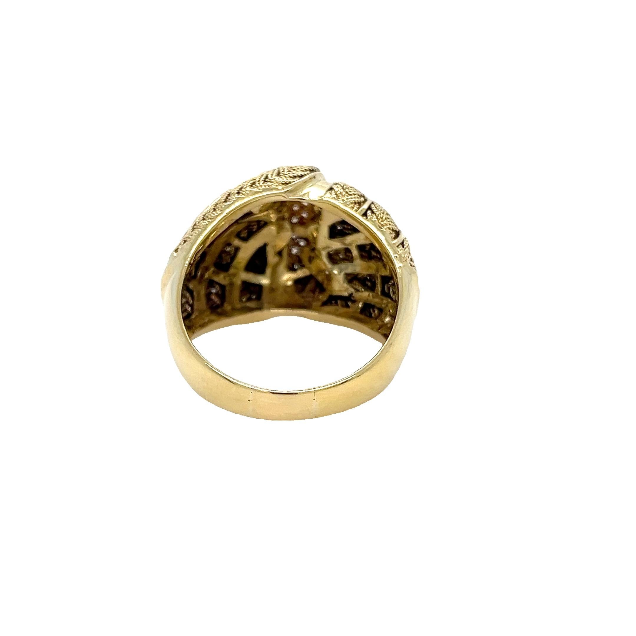 18K Gelbgold gewebter konischer Dome Ring im Zustand „Gut“ im Angebot in Coral Gables, FL