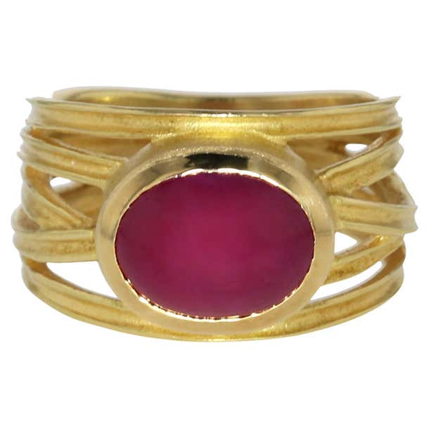 18K Yellow Gold Wrapped Ruby Ring by Barbara Heinrich For Sale at 1stDibs