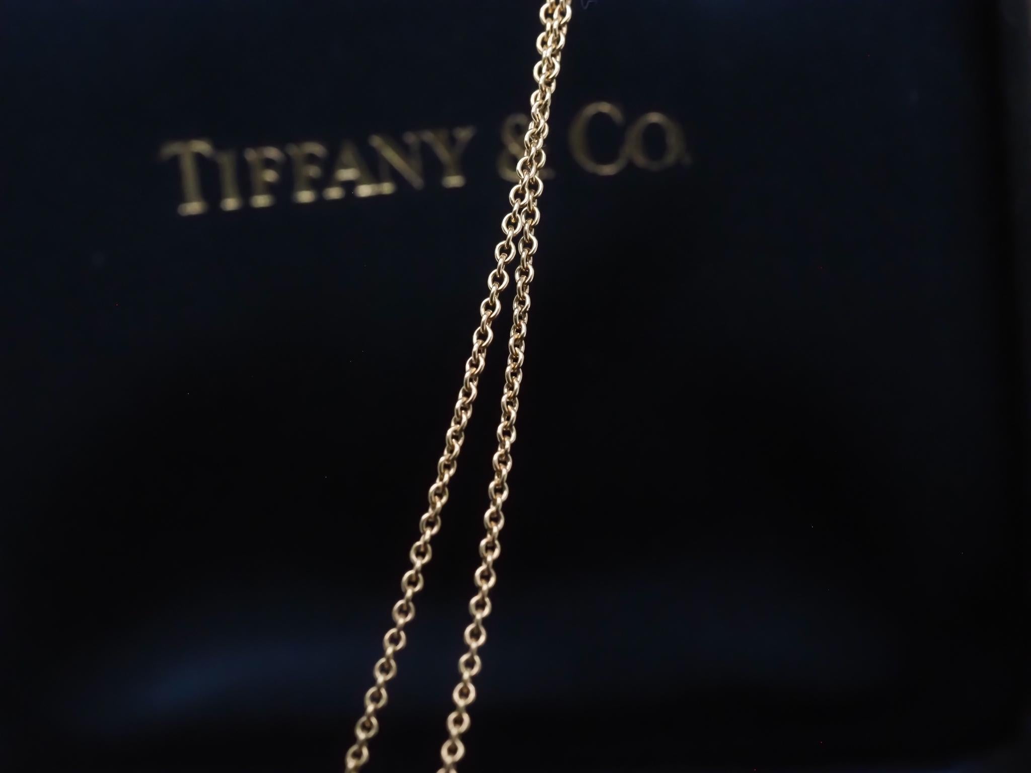 Women's 18K Yellow Gold XL Tiffany & Co. Elsa Peretti Heart Pendant Necklace For Sale