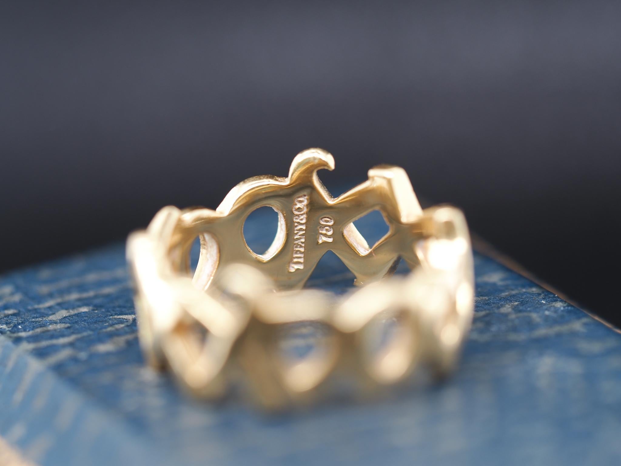 18K Yellow Gold “XXOO” Paloma Picasso Tiffany and Co Ring For Sale 2