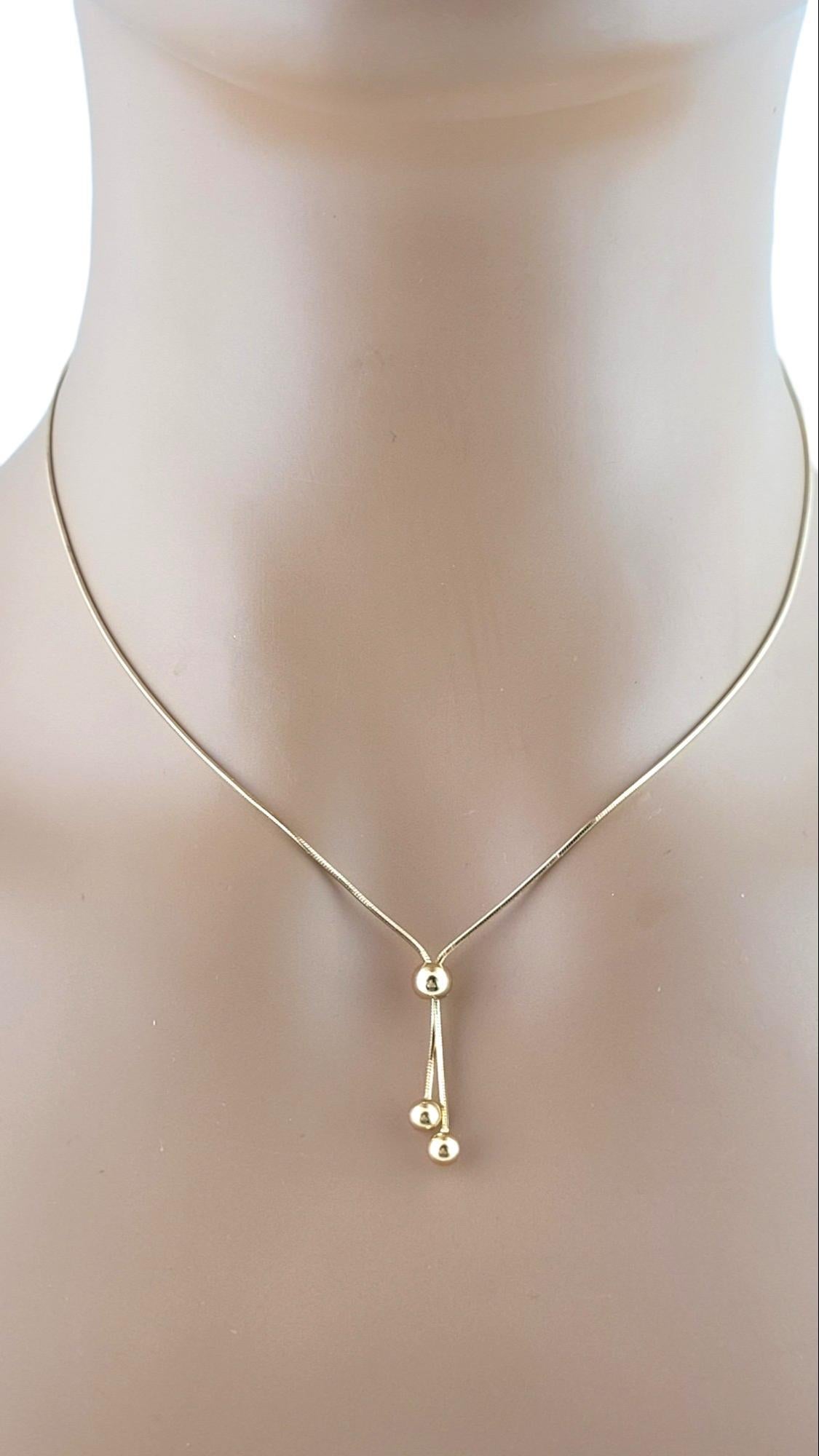18K Yellow Gold Y Necklace #15228 For Sale 2