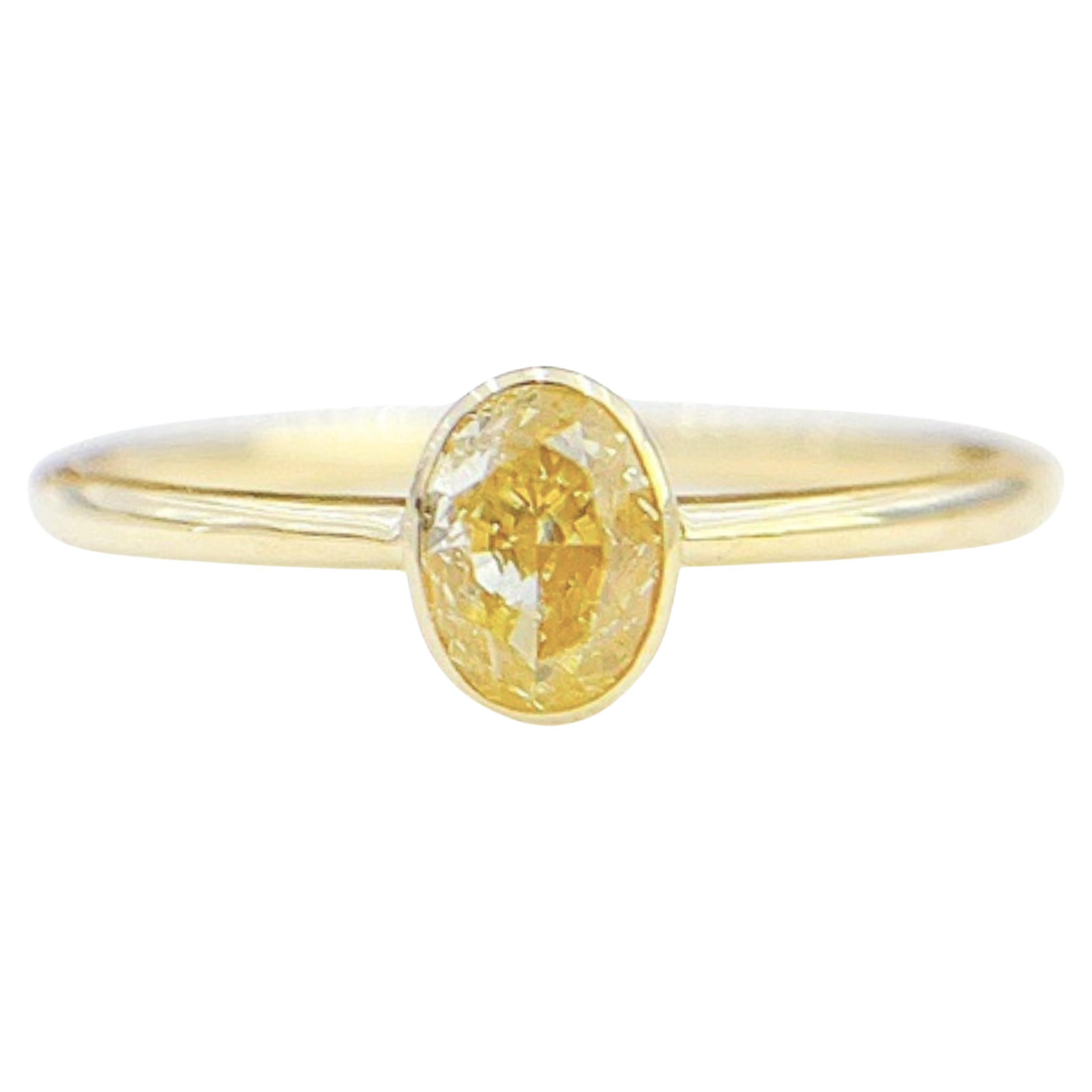 18K Yellow Gold Yellow Diamond Band Ring