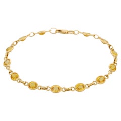 18K Yellow Gold Yellow Sapphire Chain Bracelet