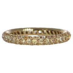 18K Yellow Gold Yellow Sapphire Pavé Band Ring