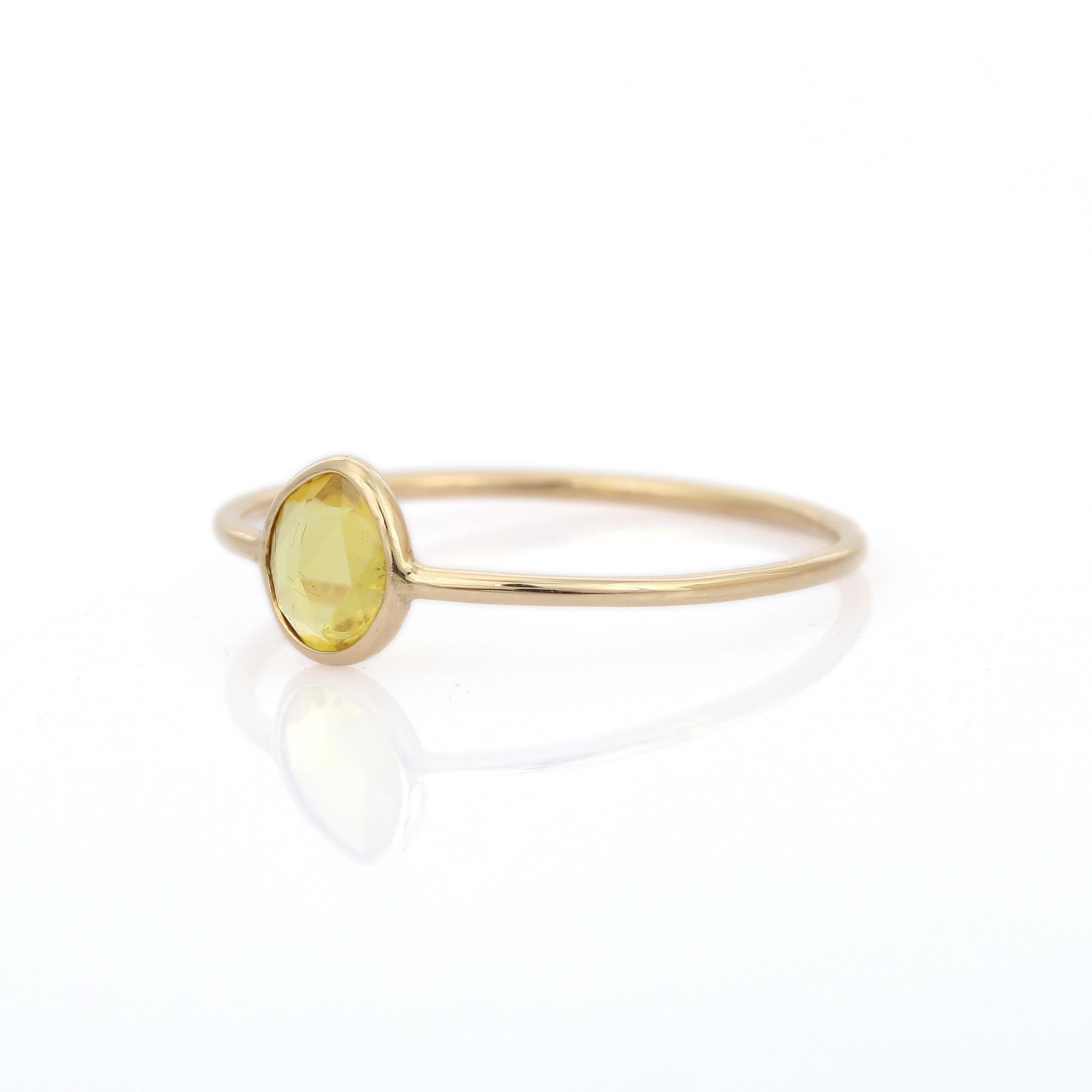 For Sale:  18k Yellow Gold Single Stone Yellow Sapphire Ring  2