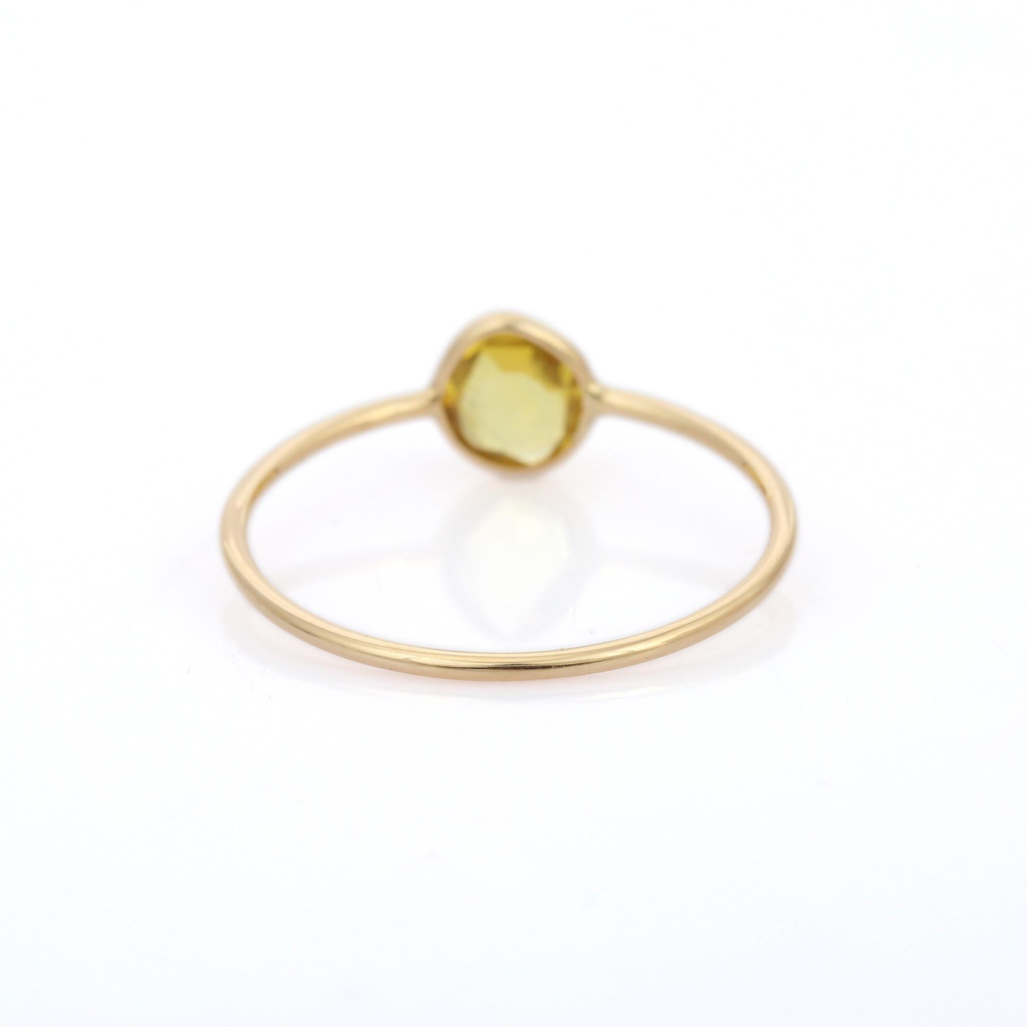 For Sale:  18k Yellow Gold Single Stone Yellow Sapphire Ring  3