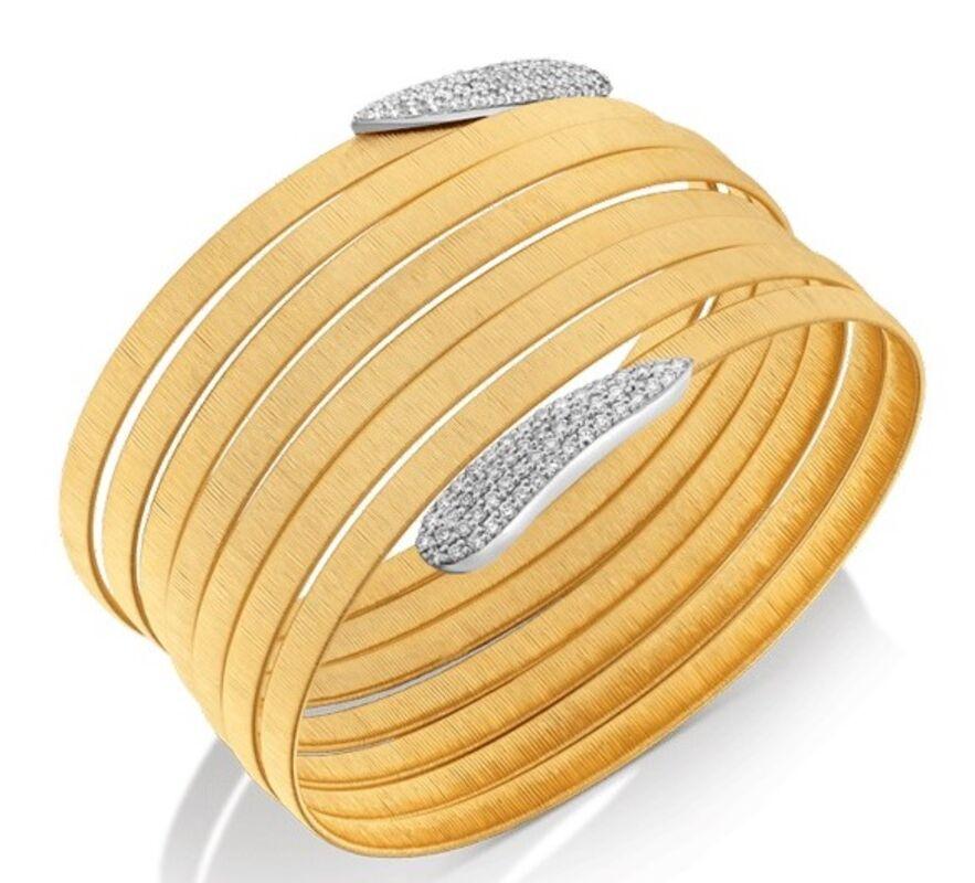 18K Yellow Gold Yvel Diamond Snake Wrap Bracelet en Bueno estado para la venta en Philadelphia, PA