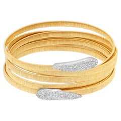 18K Yellow Gold Yvel Diamond Snake Wrap Bracelet