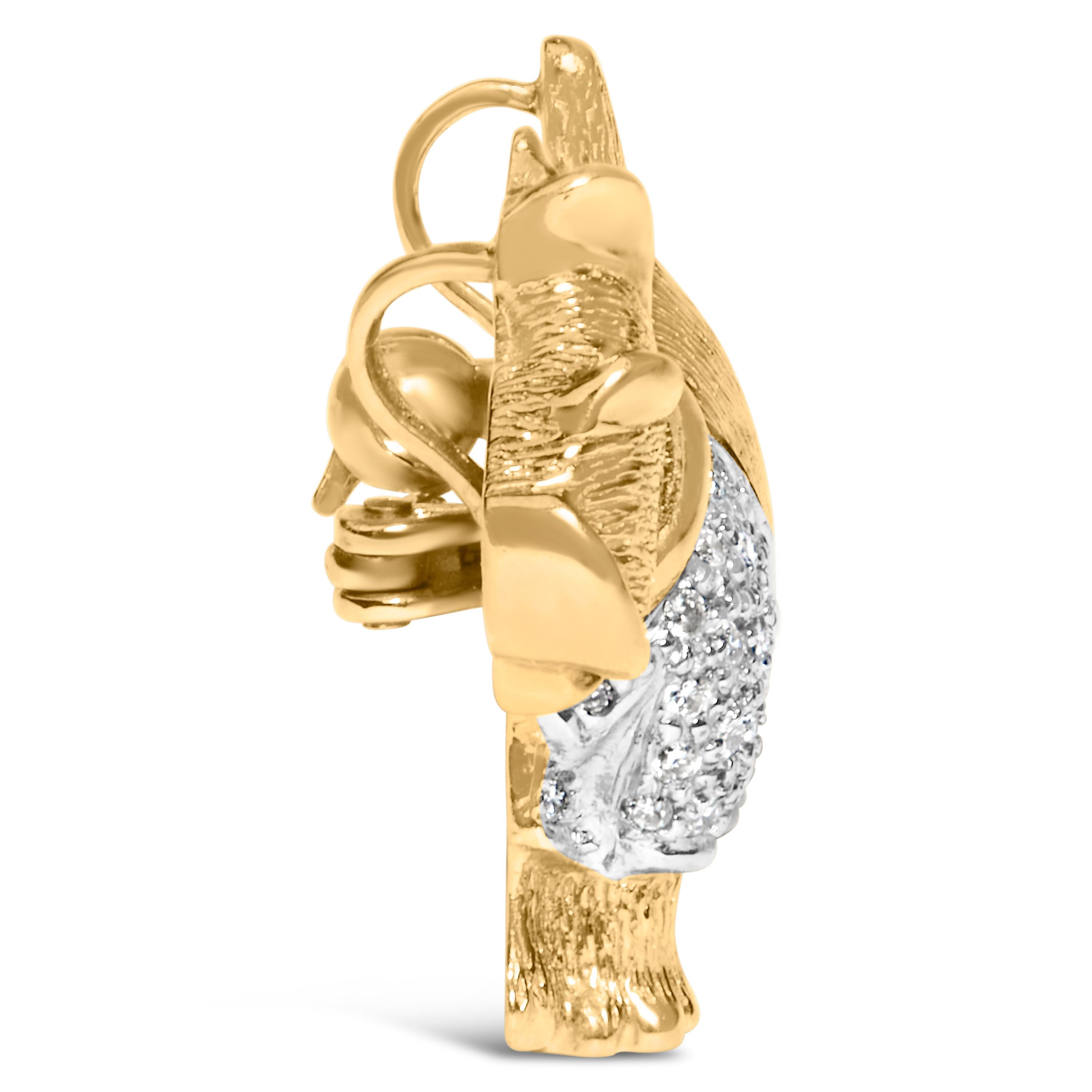 18 Karat Gelbgold1/3 Gesamtkaratgewicht Diamant Scottish Terrier Brosche Anstecknadel und Anhänger (Moderne) im Angebot
