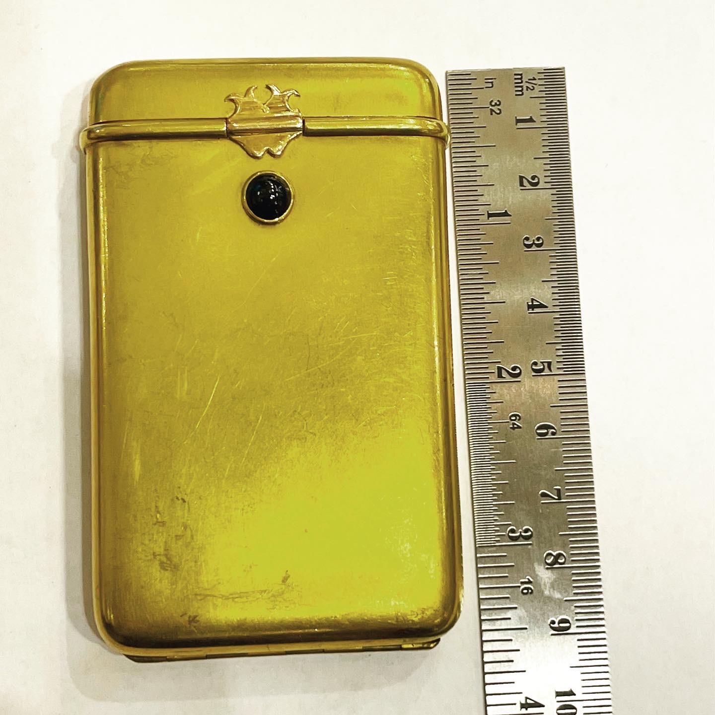 18K Yellow Gold Sapphire French Vanity Vertu Cigarette Case For Sale 3