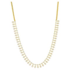 14K Yellow Halfway diamond necklace 4.25 Ct. 
